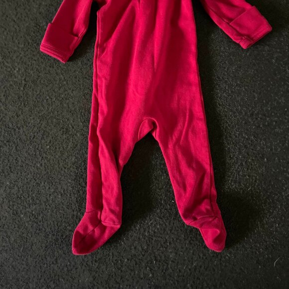 Primary Baby Organic Zip Footie- Cherry - Picture 2 of 2